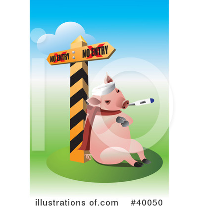 Sick Pig Clipart #40050 by Eugene
