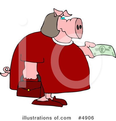 Royalty-Free (RF) Pig Clipart Illustration by djart - Stock Sample #4906