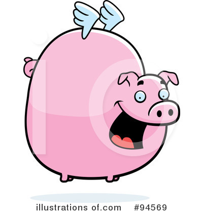 Flying Pig Clipart #94569 by Cory Thoman