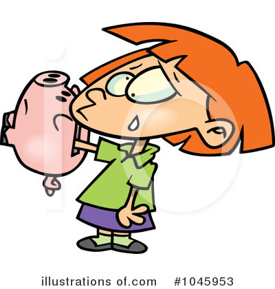 Royalty-Free (RF) Piggy Bank Clipart Illustration by toonaday - Stock Sample #1045953