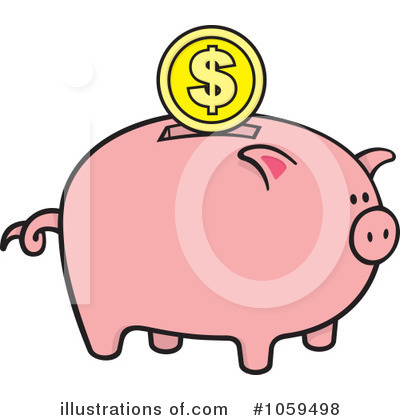 Royalty-Free (RF) Piggy Bank Clipart Illustration by Any Vector - Stock Sample #1059498