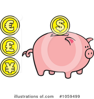 Royalty-Free (RF) Piggy Bank Clipart Illustration by Any Vector - Stock Sample #1059499