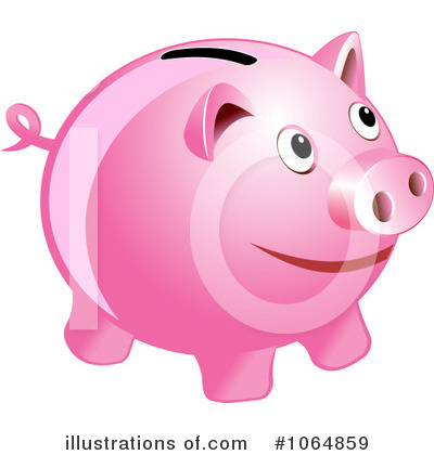 Royalty-Free (RF) Piggy Bank Clipart Illustration by Vector Tradition SM - Stock Sample #1064859
