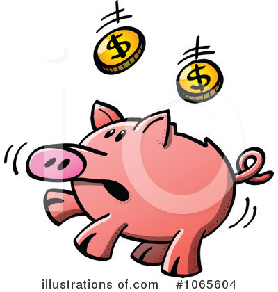 Royalty-Free (RF) Piggy Bank Clipart Illustration by Zooco - Stock Sample #1065604
