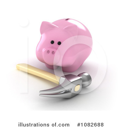 Royalty-Free (RF) Piggy Bank Clipart Illustration by BNP Design Studio - Stock Sample #1082688