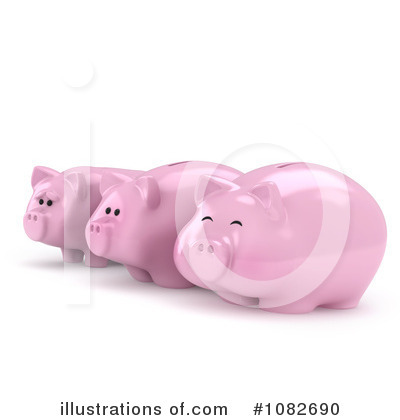 Royalty-Free (RF) Piggy Bank Clipart Illustration by BNP Design Studio - Stock Sample #1082690