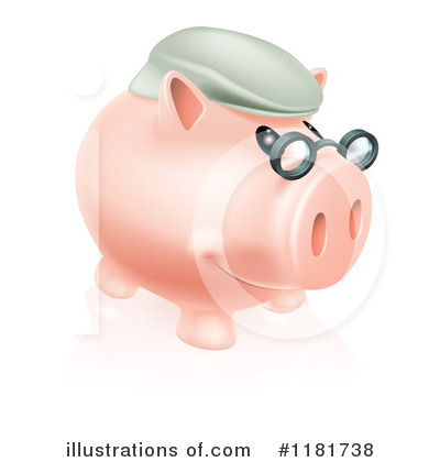 Royalty-Free (RF) Piggy Bank Clipart Illustration by AtStockIllustration - Stock Sample #1181738