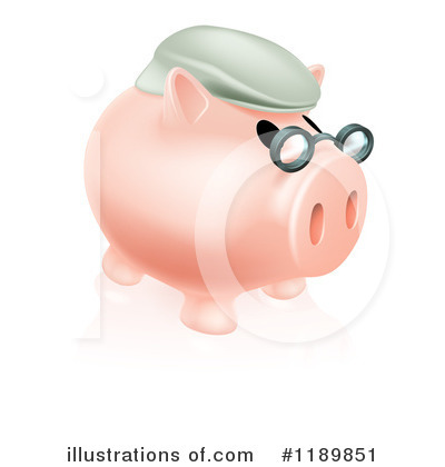 Royalty-Free (RF) Piggy Bank Clipart Illustration by AtStockIllustration - Stock Sample #1189851