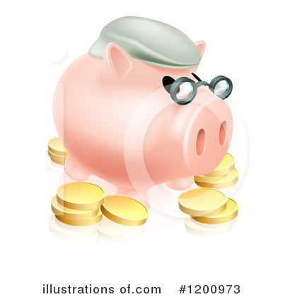 Royalty-Free (RF) Piggy Bank Clipart Illustration by AtStockIllustration - Stock Sample #1200973
