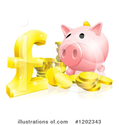 Royalty-Free (RF) Piggy Bank Clipart Illustration by AtStockIllustration - Stock Sample #1202343