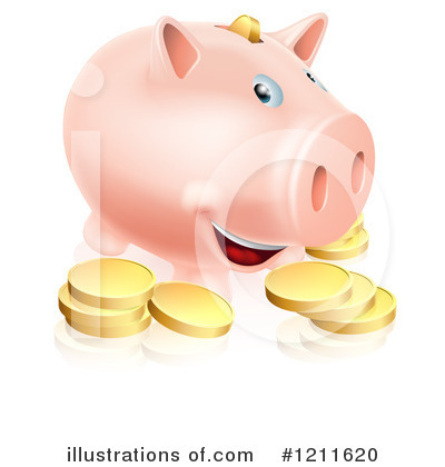 Royalty-Free (RF) Piggy Bank Clipart Illustration by AtStockIllustration - Stock Sample #1211620