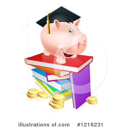 Royalty-Free (RF) Piggy Bank Clipart Illustration by AtStockIllustration - Stock Sample #1216231