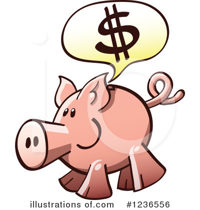 Royalty-Free (RF) Piggy Bank Clipart Illustration by Zooco - Stock Sample #1236556