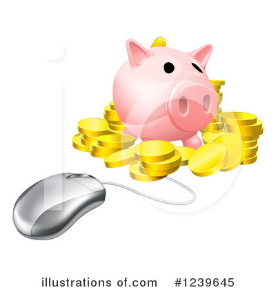 Piggy Bank Clipart #1239645 by AtStockIllustration