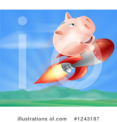 Royalty-Free (RF) Piggy Bank Clipart Illustration by AtStockIllustration - Stock Sample #1243187