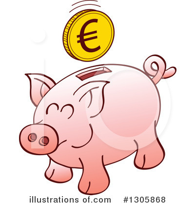 Royalty-Free (RF) Piggy Bank Clipart Illustration by Zooco - Stock Sample #1305868