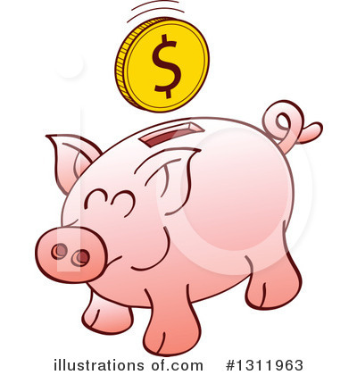Royalty-Free (RF) Piggy Bank Clipart Illustration by Zooco - Stock Sample #1311963