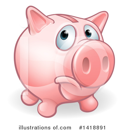 Royalty-Free (RF) Piggy Bank Clipart Illustration by AtStockIllustration - Stock Sample #1418891