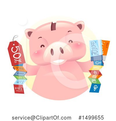 Royalty-Free (RF) Piggy Bank Clipart Illustration by BNP Design Studio - Stock Sample #1499655