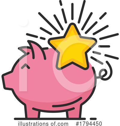 Royalty-Free (RF) Piggy Bank Clipart Illustration by Vector Tradition SM - Stock Sample #1794450