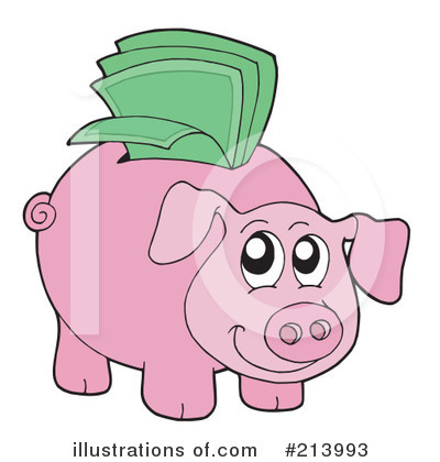 Royalty-Free (RF) Piggy Bank Clipart Illustration by visekart - Stock Sample #213993