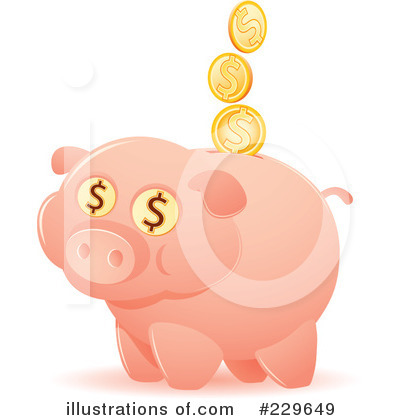 Royalty-Free (RF) Piggy Bank Clipart Illustration by Qiun - Stock Sample #229649