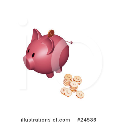 Royalty-Free (RF) Piggy Bank Clipart Illustration by KJ Pargeter - Stock Sample #24536