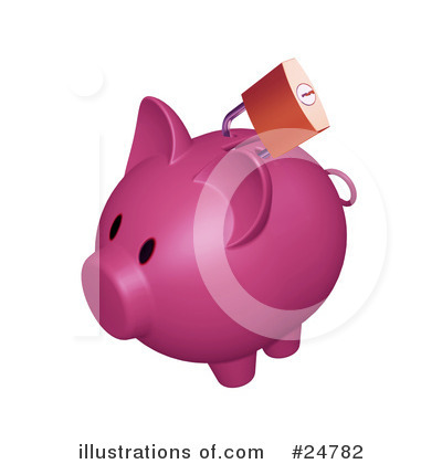 Royalty-Free (RF) Piggy Bank Clipart Illustration by KJ Pargeter - Stock Sample #24782