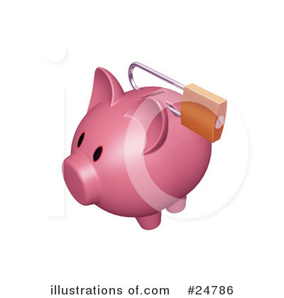 Royalty-Free (RF) Piggy Bank Clipart Illustration by KJ Pargeter - Stock Sample #24786