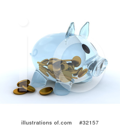 Royalty-Free (RF) Piggy Bank Clipart Illustration by KJ Pargeter - Stock Sample #32157