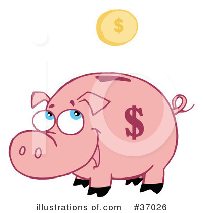 Royalty-Free (RF) Piggy Bank Clipart Illustration by Hit Toon - Stock Sample #37026