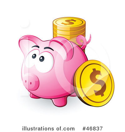Royalty-Free (RF) Piggy Bank Clipart Illustration by beboy - Stock Sample #46837