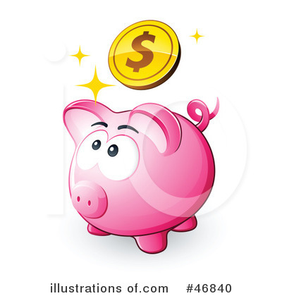 Royalty-Free (RF) Piggy Bank Clipart Illustration by beboy - Stock Sample #46840