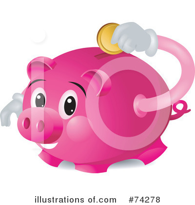 Royalty-Free (RF) Piggy Bank Clipart Illustration by BNP Design Studio - Stock Sample #74278