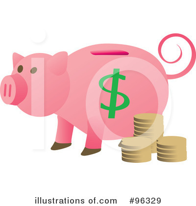 Royalty-Free (RF) Piggy Bank Clipart Illustration by Rasmussen Images - Stock Sample #96329