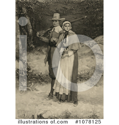 Royalty-Free (RF) Pilgrims Clipart Illustration by JVPD - Stock Sample #1078125