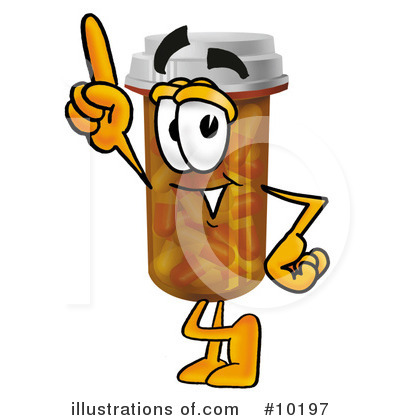 Royalty-Free (RF) Pill Bottle Clipart Illustration by Mascot Junction - Stock Sample #10197