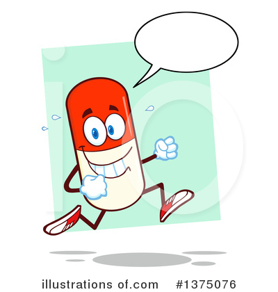 Pill Mascot Clipart #1375076 by Hit Toon