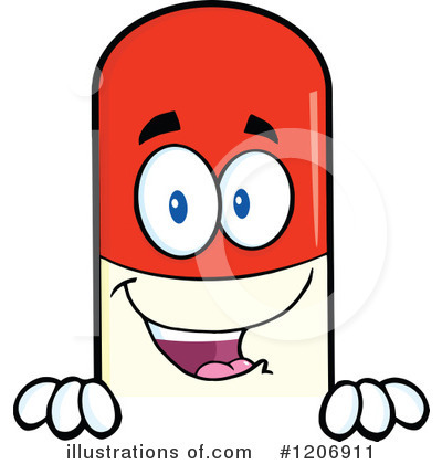 Royalty-Free (RF) Pill Mascot Clipart Illustration by Hit Toon - Stock Sample #1206911