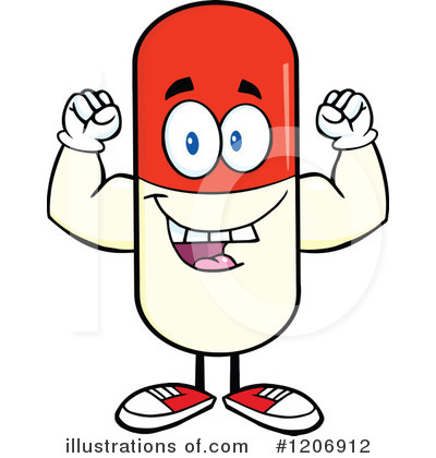 Royalty-Free (RF) Pill Mascot Clipart Illustration by Hit Toon - Stock Sample #1206912