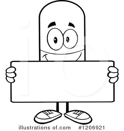 Royalty-Free (RF) Pill Mascot Clipart Illustration by Hit Toon - Stock Sample #1206921