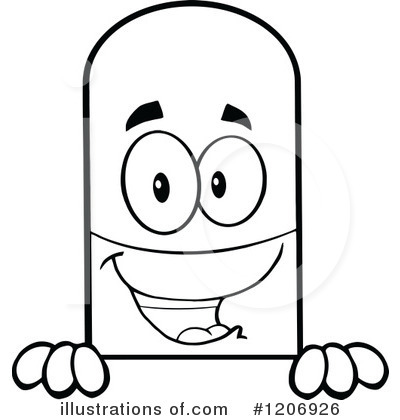 Royalty-Free (RF) Pill Mascot Clipart Illustration by Hit Toon - Stock Sample #1206926