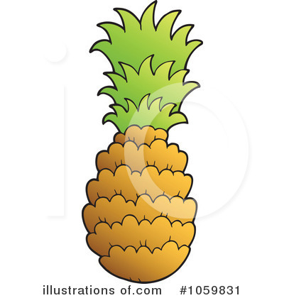 Royalty-Free (RF) Pineapple Clipart Illustration by visekart - Stock Sample #1059831