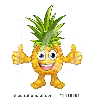 Royalty-Free (RF) Pineapple Clipart Illustration by AtStockIllustration - Stock Sample #1419391
