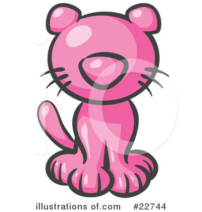 Pink Cat Clipart #22744 by Leo Blanchette