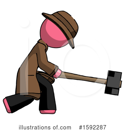 Royalty-Free (RF) Pink Design Mascot Clipart Illustration by Leo Blanchette - Stock Sample #1592287