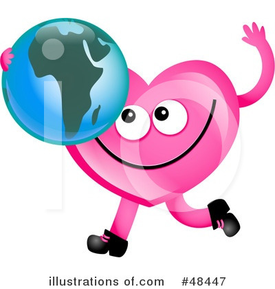 Royalty-Free (RF) Pink Heart Character Clipart Illustration by Prawny - Stock Sample #48447