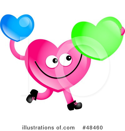 Royalty-Free (RF) Pink Heart Character Clipart Illustration by Prawny - Stock Sample #48460