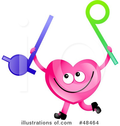 Royalty-Free (RF) Pink Heart Character Clipart Illustration by Prawny - Stock Sample #48464