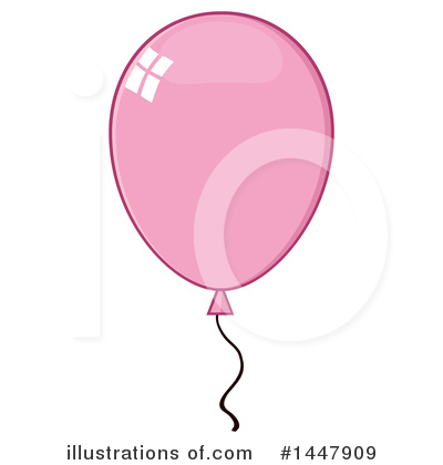 Royalty-Free (RF) Pink Party Balloon Clipart Illustration by Hit Toon - Stock Sample #1447909